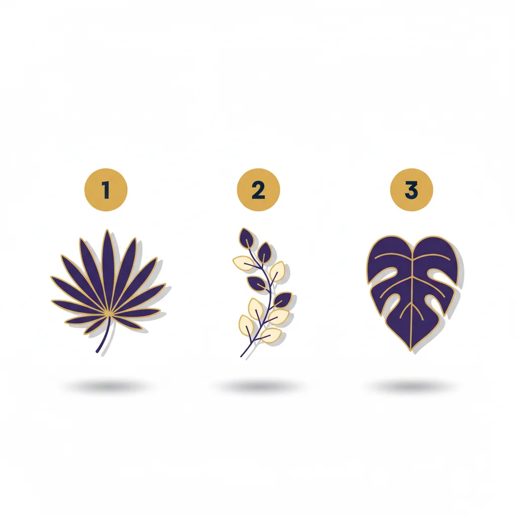 Three key botanicals infographic: numbered leaf icons representing the main botanical extracts in Slim Coffee Booster